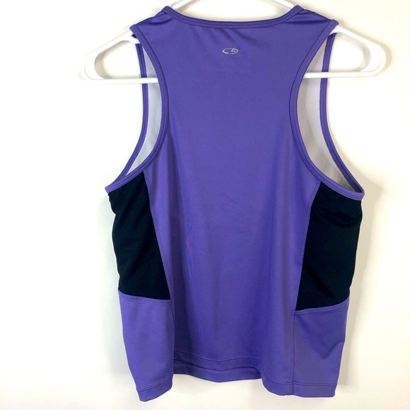 C9 by Champion purple black exercise top sleeveless fitted lined large - Picture 2 of 7